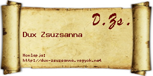 Dux Zsuzsanna névjegykártya